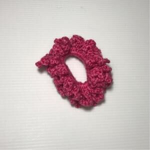 NWT Pink Handmade Crocheted Hair Scrunchie Women
